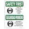 Signmission OSHA Sign, Pick Up Glasses Bilingual, 10in X 7in Rigid Plastic, 10" W, 7" H, Landscape OS-SF-P-710-L-10842 - alternate 1